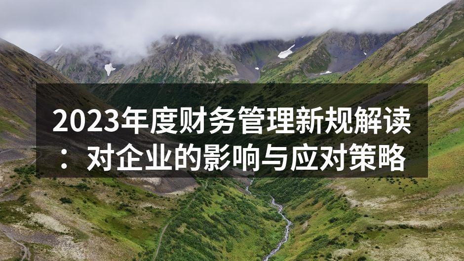 2023年度财务管理新规解读：对企业的影