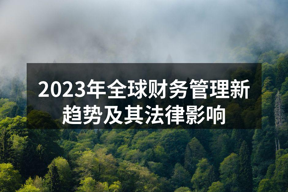 2023年全球财务管理新趋势及其法律影响
